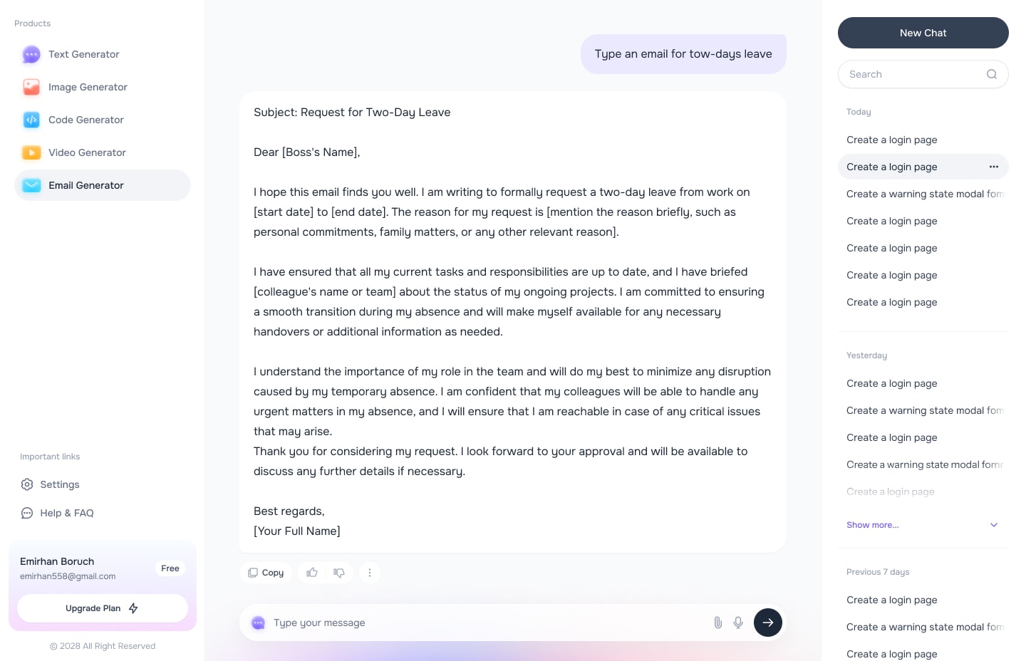 Email Generator